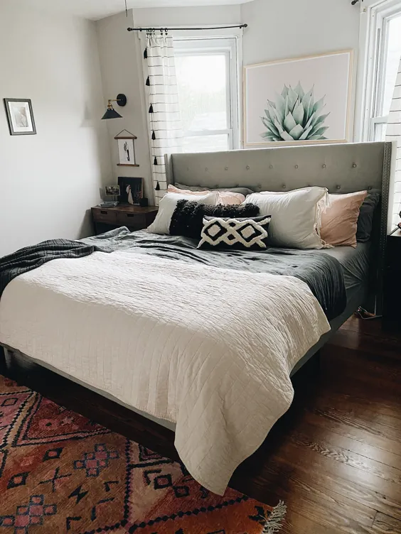 سبک اتاق خواب اصلی با تختخواب تختخواب پوششی
