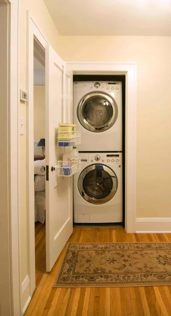 35 روش هوشمندانه برای ایجاد اتاق های خشکشویی کوچک کاربردی و شیک