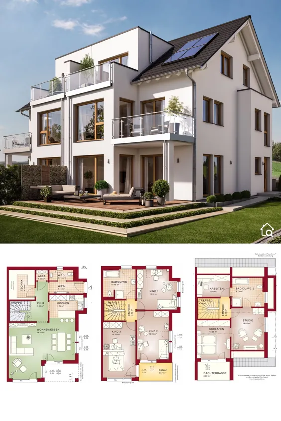 Großes Doppelhaus CELEBRATION 122 V3 XL - |  HausbauDirekt.de