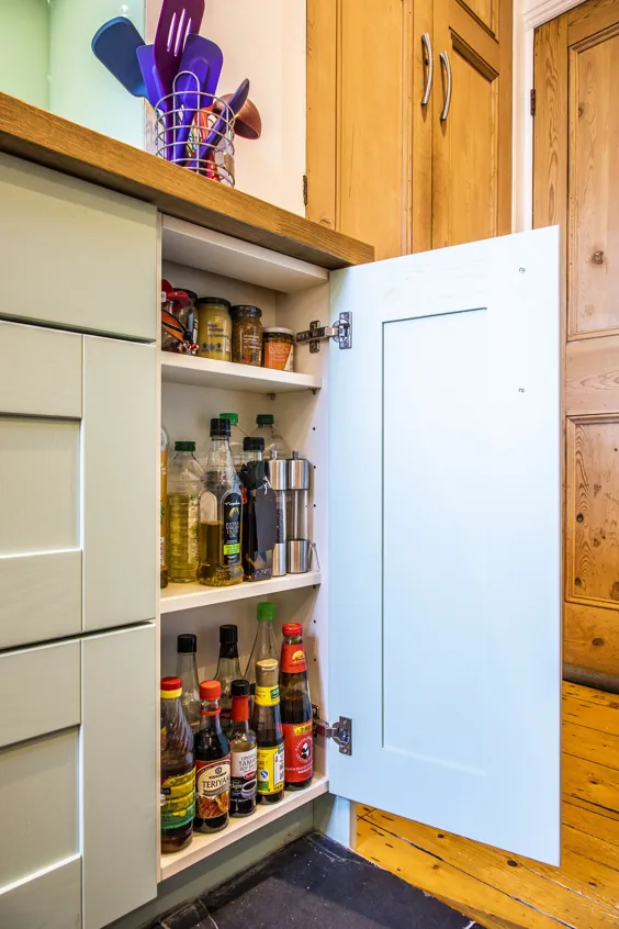 الهام بخش کوچک آشپزخانه: ایده هایی برای آشپزخانه های جمع و جور - کابینت های کم عمق برای حداکثر ذخیره سازی
