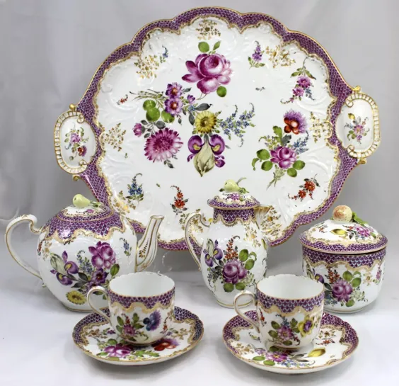 مجموعه چای چینی زوریخ Tête-à-Tête در سبک مایسن حدود 1770-1790