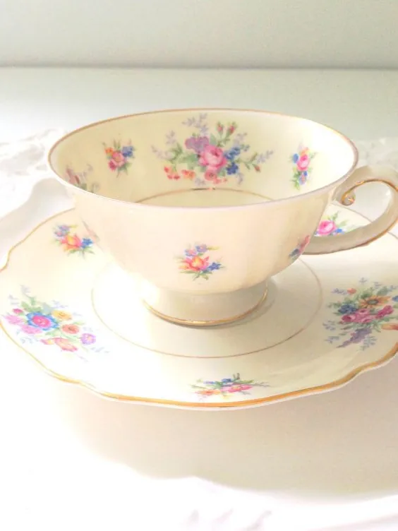 K&A Vintage Krautheim Selb Bavaria Germany Bone China Tea Cup and Saucer Tea Party