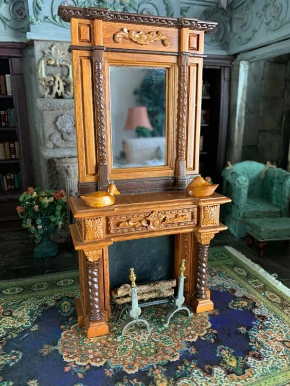 RARE Pit Ginsberg Bespaq Founder Fireplace Mantle Signed Miniature Dollhouse |  eBay