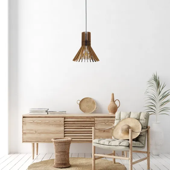 آباژور چوبی - چراغ آویز چوبی - چراغ مدرن قرن میانه - چراغ روشنایی اسکاندیناوی - حداقل ، معاصر ، آشپزخانه ، چراغ اتاق خواب
