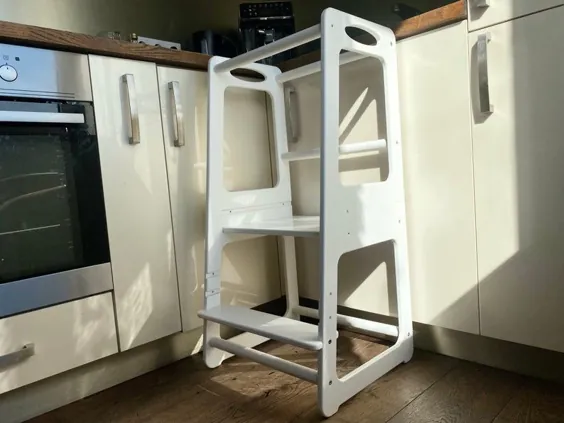 WHITE یاور برج آشپزخانه برای کودک نوپا ایمنی مدفوع آشپزخانه |  اتسی