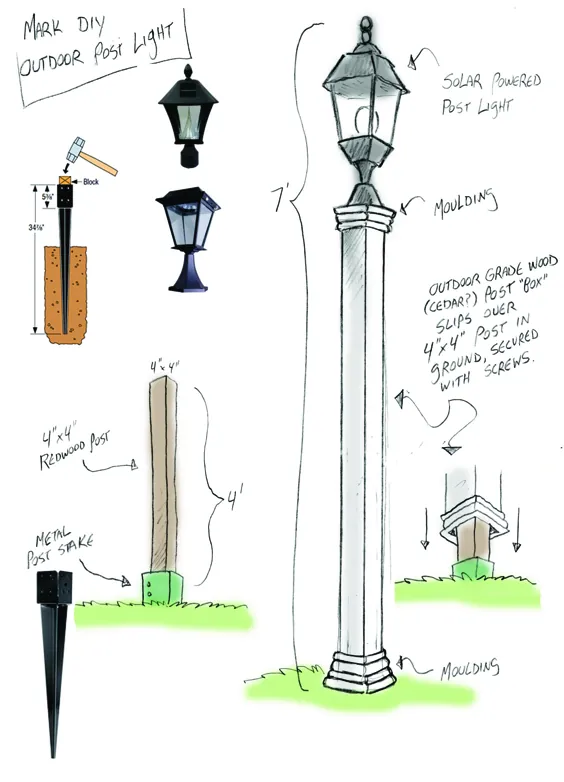 مارک DIY Solar Lamp Post