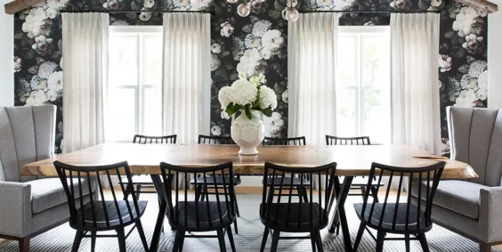 این اتاق های ناهار خوری چشم نواز شما را وسوسه می کند تا با کاغذ دیواری های گل آزمایش کنید