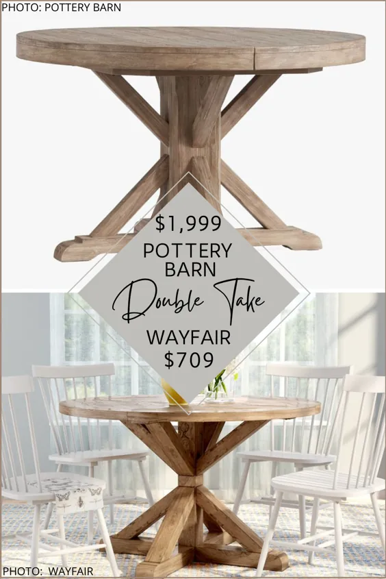 POTTERY BARN BENCHWRIGHT Round Round Table DUPE - KENDRA آن را پیدا کرد
