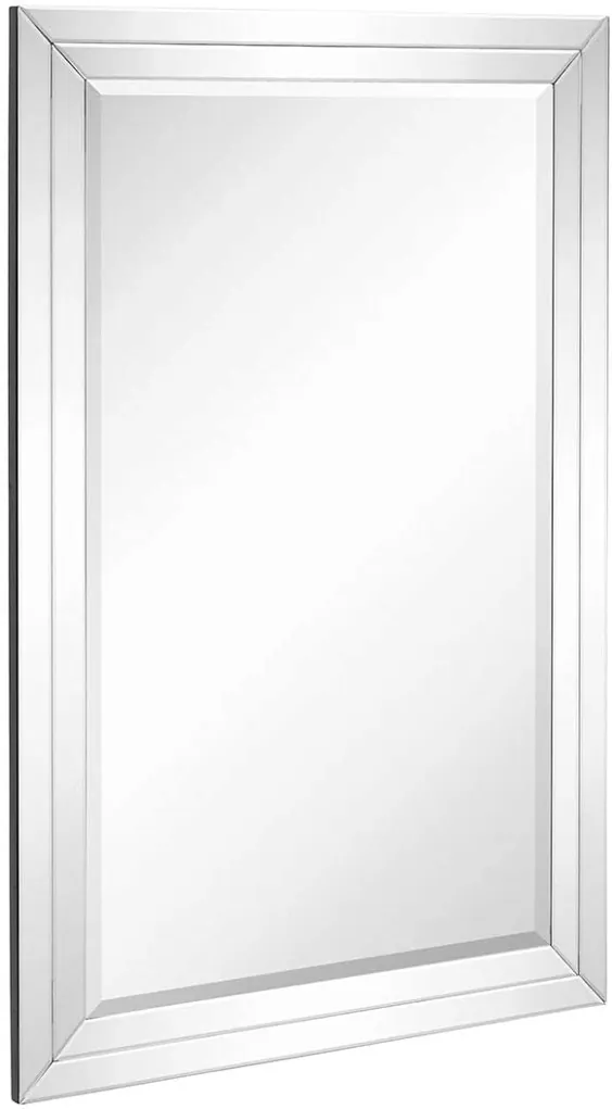 آینه دیواری چهارگوش تخت Hamilton Hills با قاب آینه آینه دار آینه دو لبه |  غرور ، اتاق خواب ، یا حمام |  مستطیل آینه ای به صورت افقی یا عمودی آویزان است (24 "x 36")