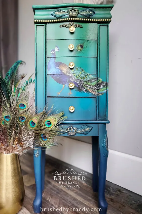 Armoire طلا و جواهر آبی و سبز Ombre Peacock - مسواک زده شده توسط Brandy Sacramento