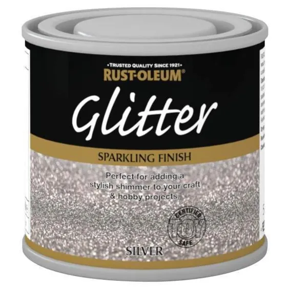 x1 Rust-Oleum Sparkling Silver Glitter Durable Toy Safe Brush Paint 125ml | eBay