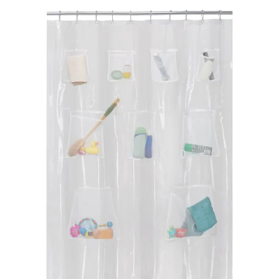 پرده دوش ذخیره سازی PEVA Clear Storage Dockes، Zenna Home Mesh، 72x70 - Walmart.com