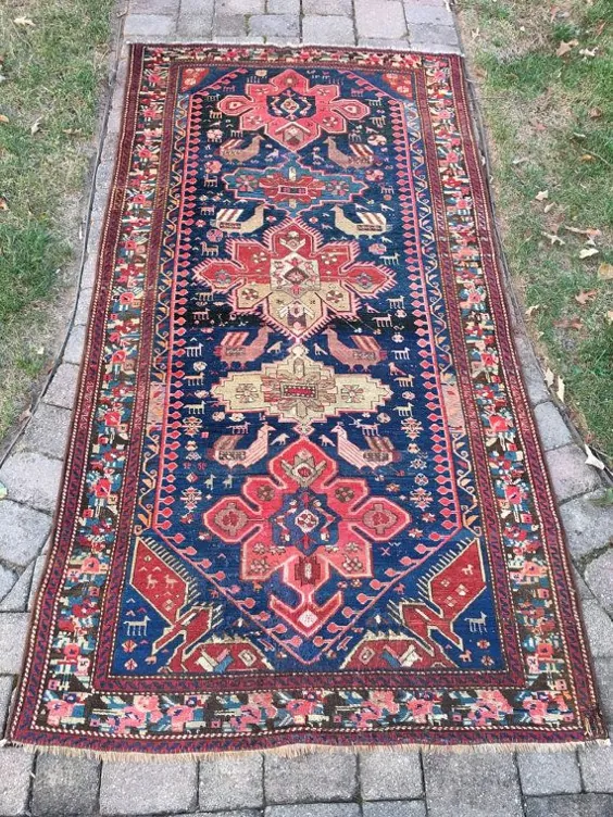 فرش ایرانی 4'8x8'11 عتیقه |  اتسی