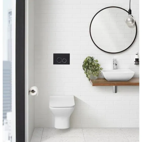 کاسه توالت آویز دیواری آویزان دیواری کشیده سوئیسی Madison Carre 0.8 / 1.28 GPF Dual Flush فقط در White-SM-WT455 - انبار خانه