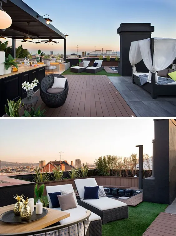 این آپارتمان در بارسلونا با فضای سرگرمی پشت بام تکمیل شد