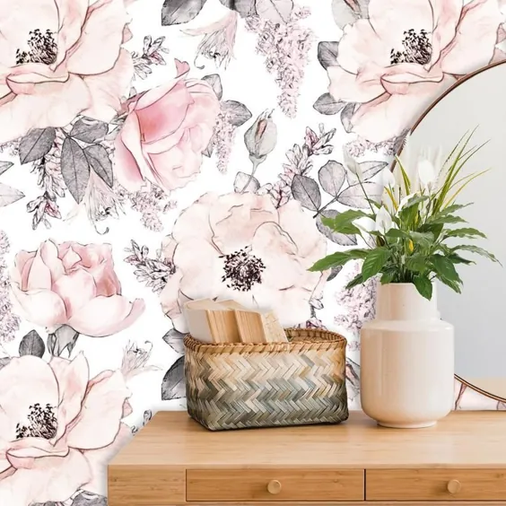 کاغذ دیواری گل رز صورتی |  کاغذ دیواری گل |  کاغذ دیواری گلدار برای اتاق خواب یا اتاق نشیمن |  تصویر زمینه رز # 410