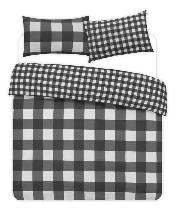 پوشش دوتایی خاکستری Gingham Check