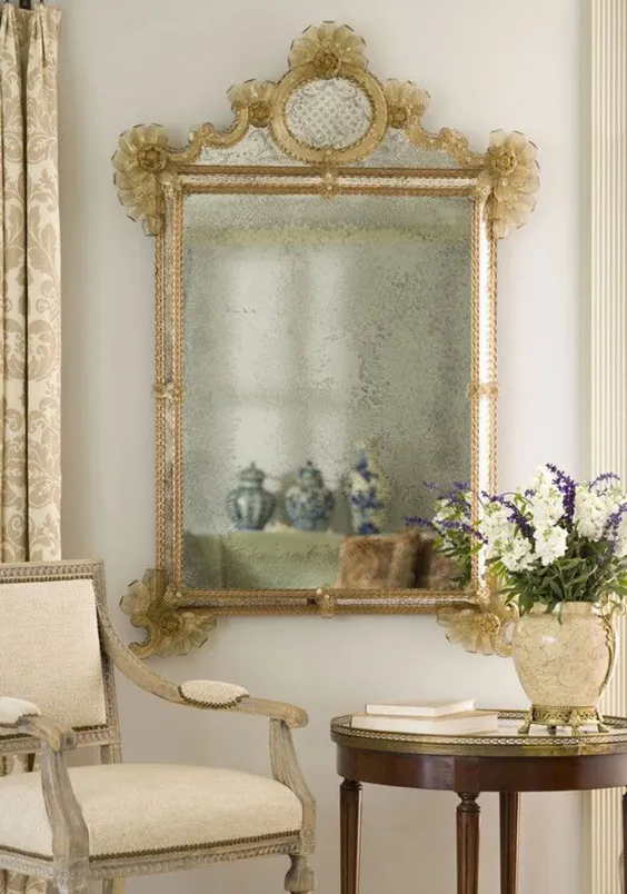 آینه - آینه دیواری تزئینی - آینه شیشه ای مورانو ونیزی