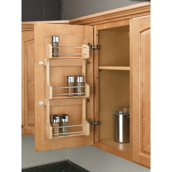Rev-A-Shelf 4SR-15 15 اینچ کابینت آشپزخانه قفسه ادویه ای چوبی 3 قفسه ذخیره سازی با سخت افزار نصب شده ، افرا طبیعی
