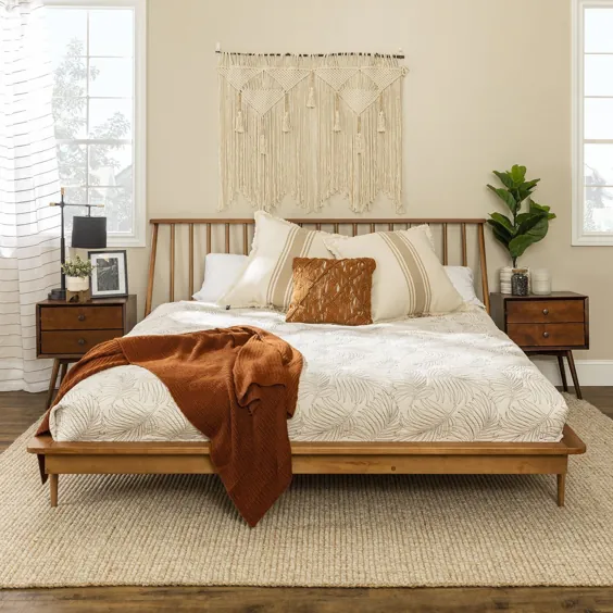 تختخواب کینگ چوبی جامد اسپیندل