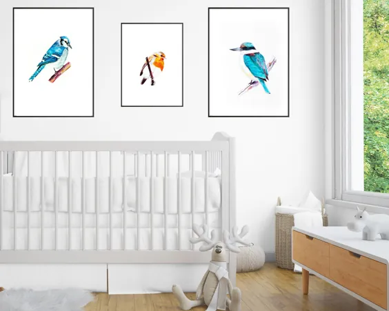 هدیه عاشق پرنده چاپ پرنده نقاشی پرنده نقاشی رابین |  اتسی