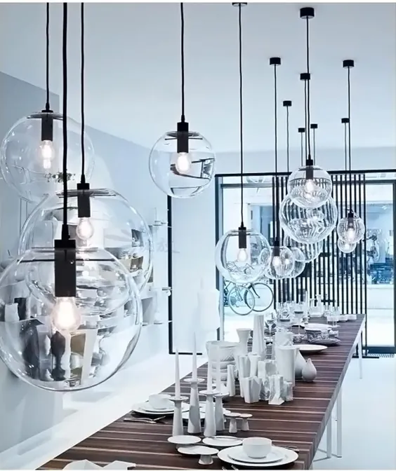 Großhandel Nordic Pendelleuchten Globe Chrome Lampe Glass Ball Pendelleuchte Luster Suspension Küche Leuchte E27 Home Hanglamp Von Wyiyi، 37،16 € Auf De.Dhgate.Com |  Dhgate