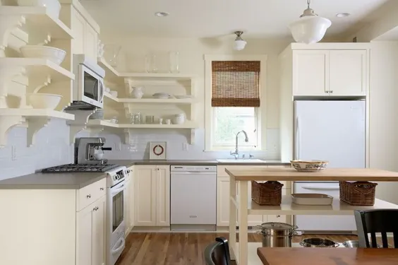 نحوه هماهنگی رنگ سفید و کرم در آشپزخانه - MBS Interiors