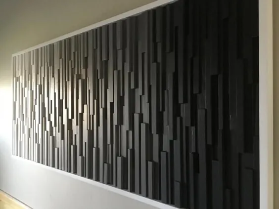 هنر دیوار چوبی- هنر سیاه و سفید-مجسمه سازی دیوار چوبی- هنر سه بعدی-هنر اصلاح شده چوب-هنر چوب گرادیان-هنر مدرن چوب-ساخته شده به سفارش