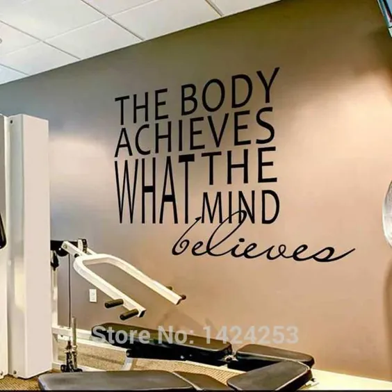 9.99 دلار آمریکا | BATTOO Gym Motivation Wall Decal Stickes بدن بدست آوردن آنچه که ذهن باور دارد پوستر عکس برگردان اتاق ورزش وال Decal | عکس برگردان دیواری | پوستر پوستر پوستر انگیزه - AliExpress