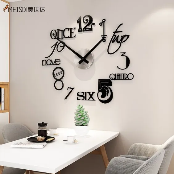MEISD Numbers DIY Silent Acrylic Large تزئینی ساعت دیواری طراحی مدرن اتاق نشیمن ساعت مچی برچسب آینه مشکی Horloge Hot - والواران - تزئین زندگی خانه خود