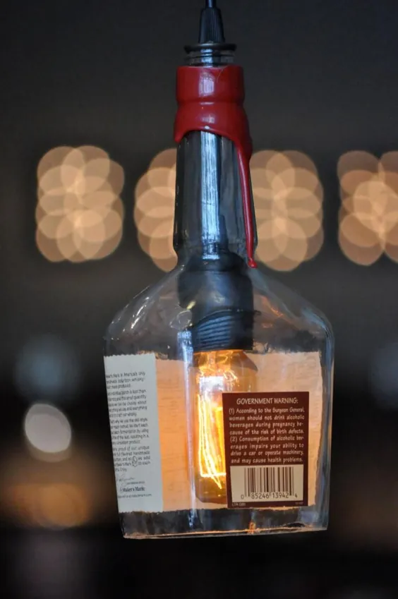 چراغ آویز بطری نوشیدنی مارک نوشیدنی سازنده بازیافت مدرن |  اتسی