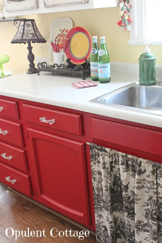 کابینت آشپزخانه قرمز جدید ما