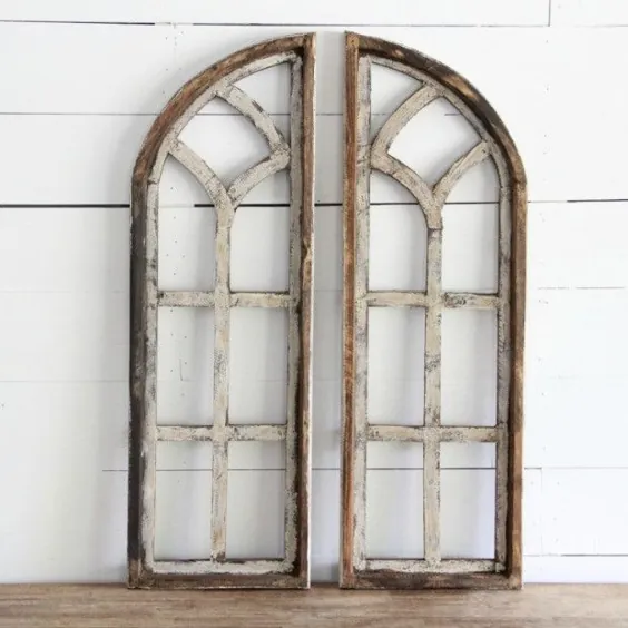 قاب پنجره چوبی قوسی ، مجموعه ای از 2
