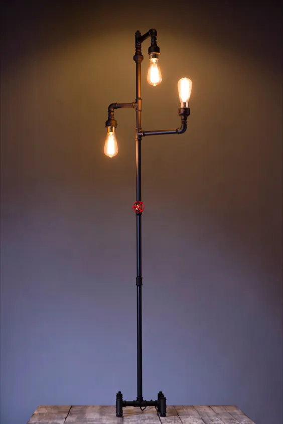 Lamp Floor Lamp 3-fixing اتاق نشیمن Steampunk شامل لامپ نیست