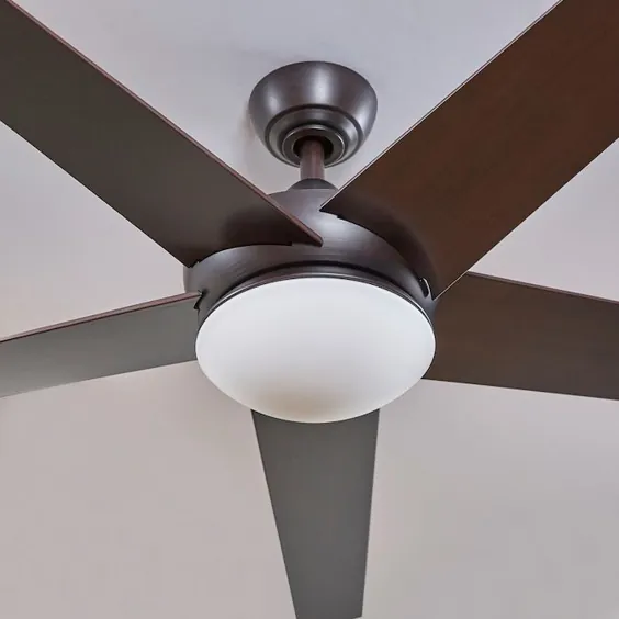Fanimation Studio Collection Covert 64-in Aged Bronze LED Indoor / Outdoor Fan Fan with Light and Remote (5-Blade) Lowes.com