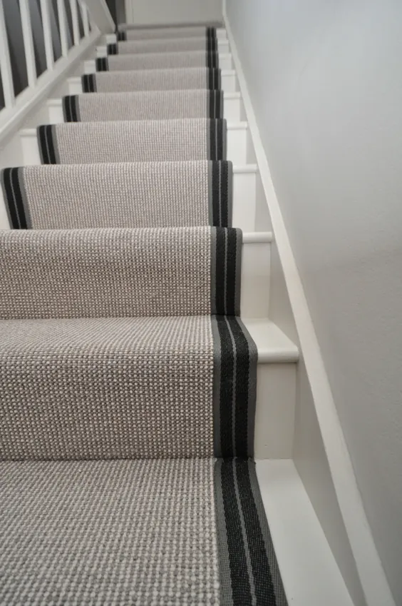 4-059 دونده پله پشمی فرش پشمی Bowloom ، دونده پله نصب شده با Stripe P - نوار اتصال رنگ 2