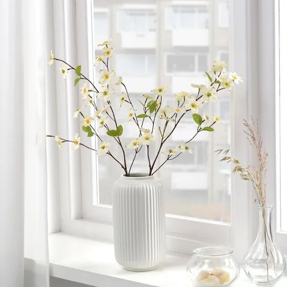 گل مصنوعی SMYCKA ، داخلی / فضای باز / سگ سفید ، 22 اینچی - IKEA