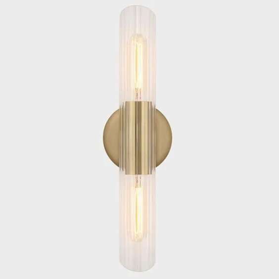 پنجم و روشنایی اصلی جیمز 2-سبک سن برنج دیوار کوچک با شیشه روشن-W102177S-AGB - انبار خانه