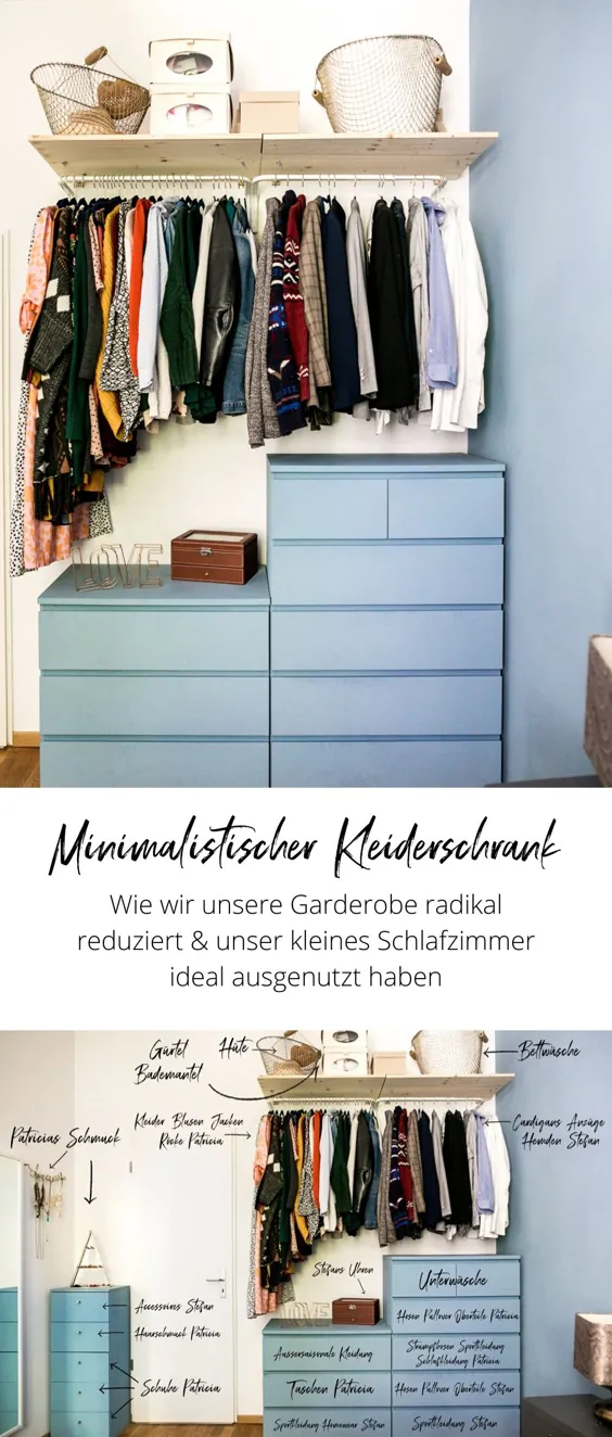Minimalistischer Kleiderschrank - Unser DIY Upcycling Kleiderschrank aus IKEA Malm Kommoden