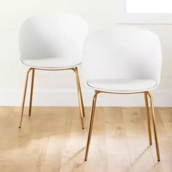 صندلی سفید و طلایی سفید ساحلی Flam (مجموعه ای از 2) -100415 - انبار خانه