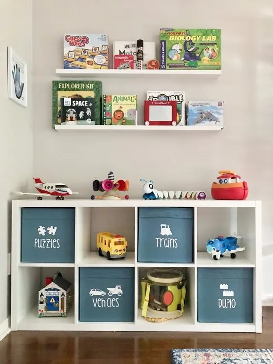 برچسب های وینیل ذخیره سازی اسباب بازی ، برچسب های ذخیره سازی سفارشی Playroom با تصاویر ، سطل های Trofast Ikea