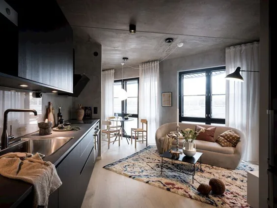 Un mini loft de 38m2 au design sombre - PLANETE DECO دنیای خانه ها