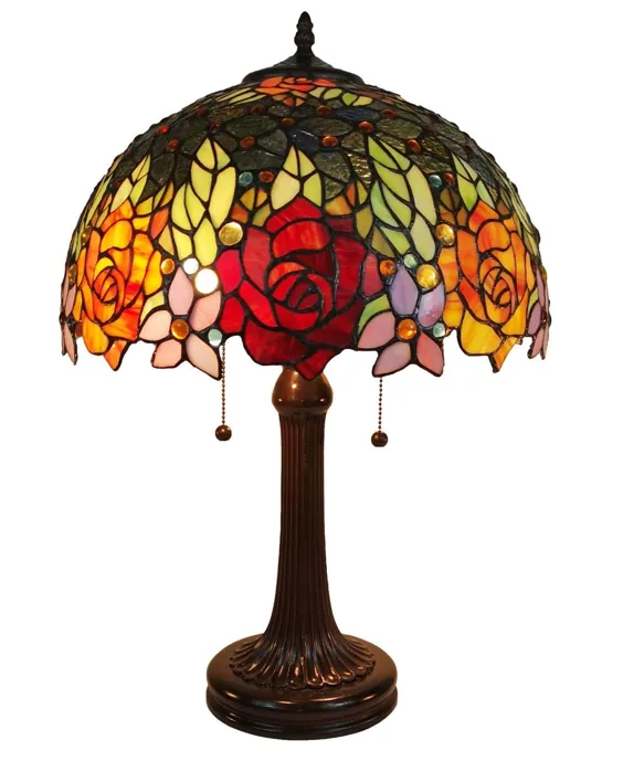 چراغ رومیزی Amora Lighting Tiffany Style Roses - چند