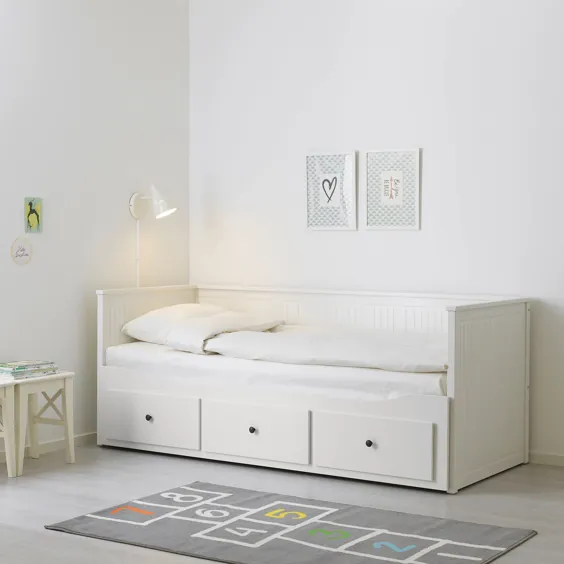 قاب HEMNES روز تخت با 3 کشو ، سفید ، توئین - IKEA