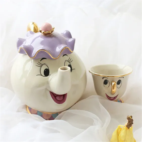 فروشگاه اینترنتی Cartoon Beauty And The Beast Tea Set Teapot Cup Mrs. Potts Chip Bela E A Fera Pot Mug Kettle Cogsworth Clock Creative Xmas Gift |  عنوان Aliexpress Mobile_en