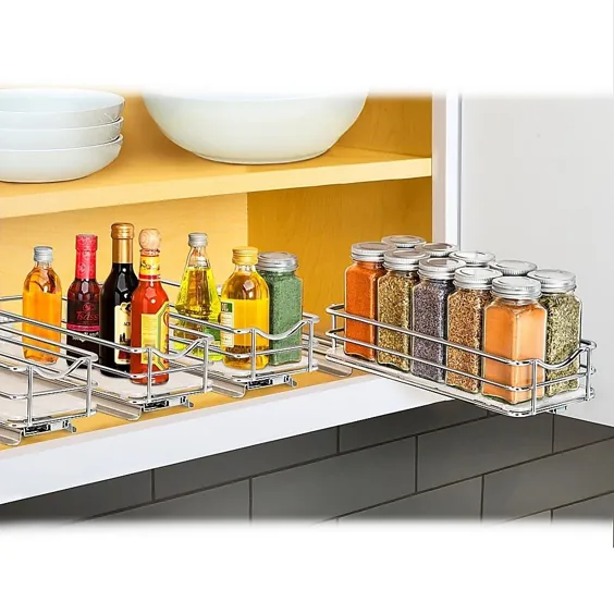 Lynk Professional Pull Out Spice Rack Organizer در Chrome Metallic