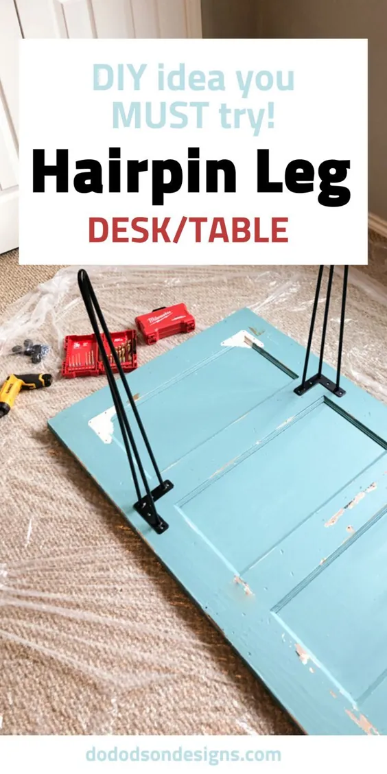 سنجاق سر میز کار DIY با استفاده از درب تغییر مکان یافته
