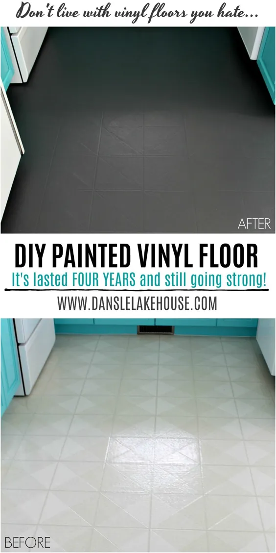نحوه رنگ آمیزی کف وینیل |  کف های رنگ شده DIY |  دانس لی لیک هاوس