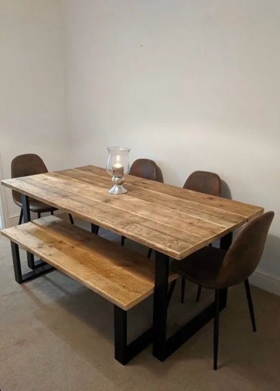 میز و نیمکت ناهار خوری چوبی VANGUARD-Modern Rustic