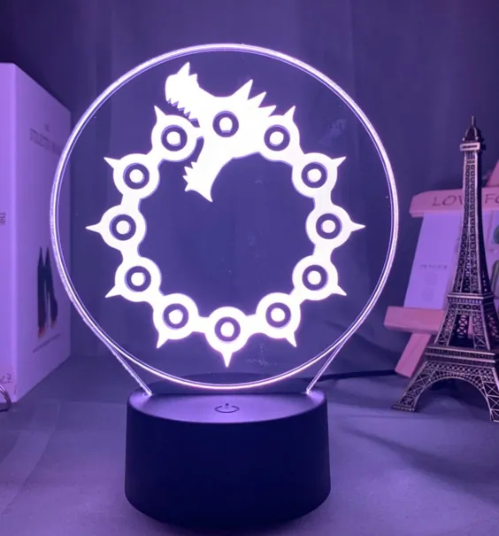 SEVEN DEADLY GINS All Symbols Led Lamp 3D Anime Night Light Gift Present Home Decor